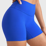 INGIA Womens High Waist No Front Seam Scrunch Butt Biker Shorts 5'' V-Back Scrunch Booty Gym Workouts Royal