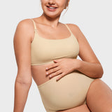 Women's Inbarely® Soft Three Layer Nursing Bralette - Scoop Neck Light Oatmeal @model_info:ES1