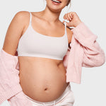 Women's Inbarely® Soft Three Layer Nursing Bralette - Scoop Neck Snow White @model_info:ES1