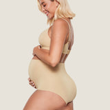 Women's High Waist Full Coverage Maternity Panties 2 Pack Light Oatmeal (2pack) @model_info:SHOPIFY4