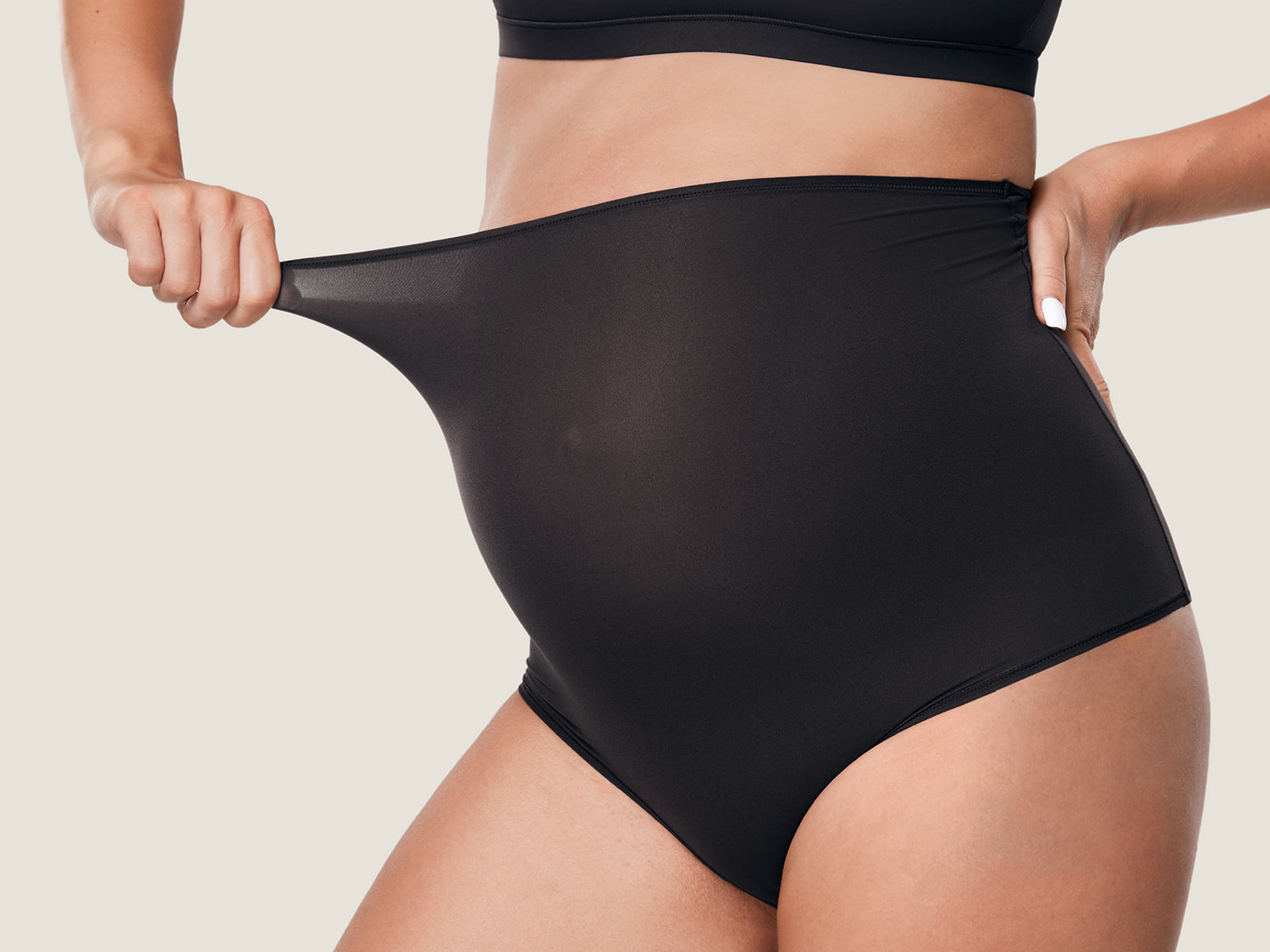 Women's High Waist Full Coverage Maternity Panties 2 Pack Black (2 Pack) @model_info:SHOPIFY3