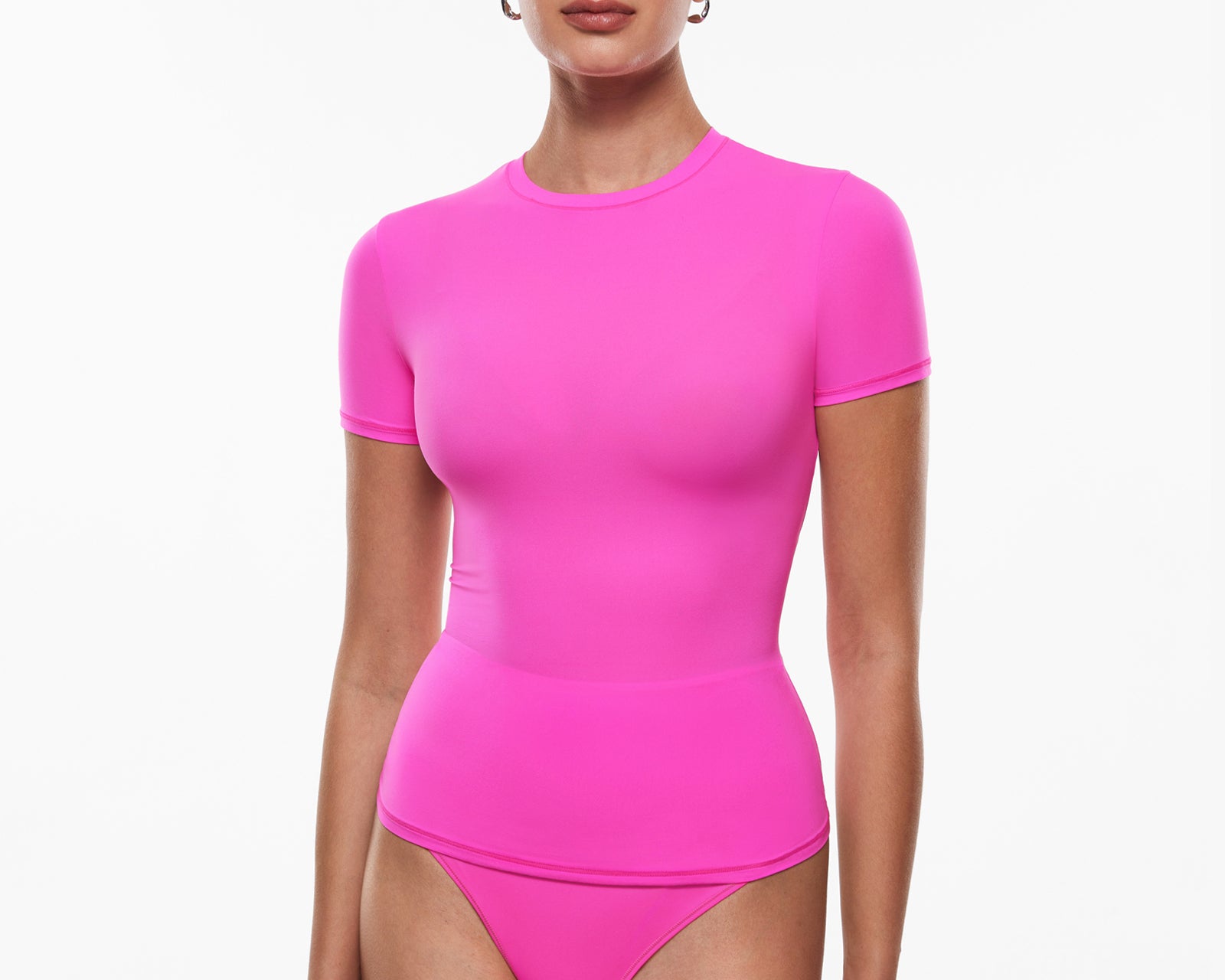 Women's Single Layer Basic Short Sleeve Top - Crew Neck Orchid Hush