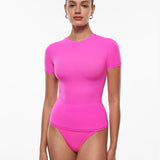 Women's Single Layer Basic Short Sleeve Top - Crew Neck Orchid Hush