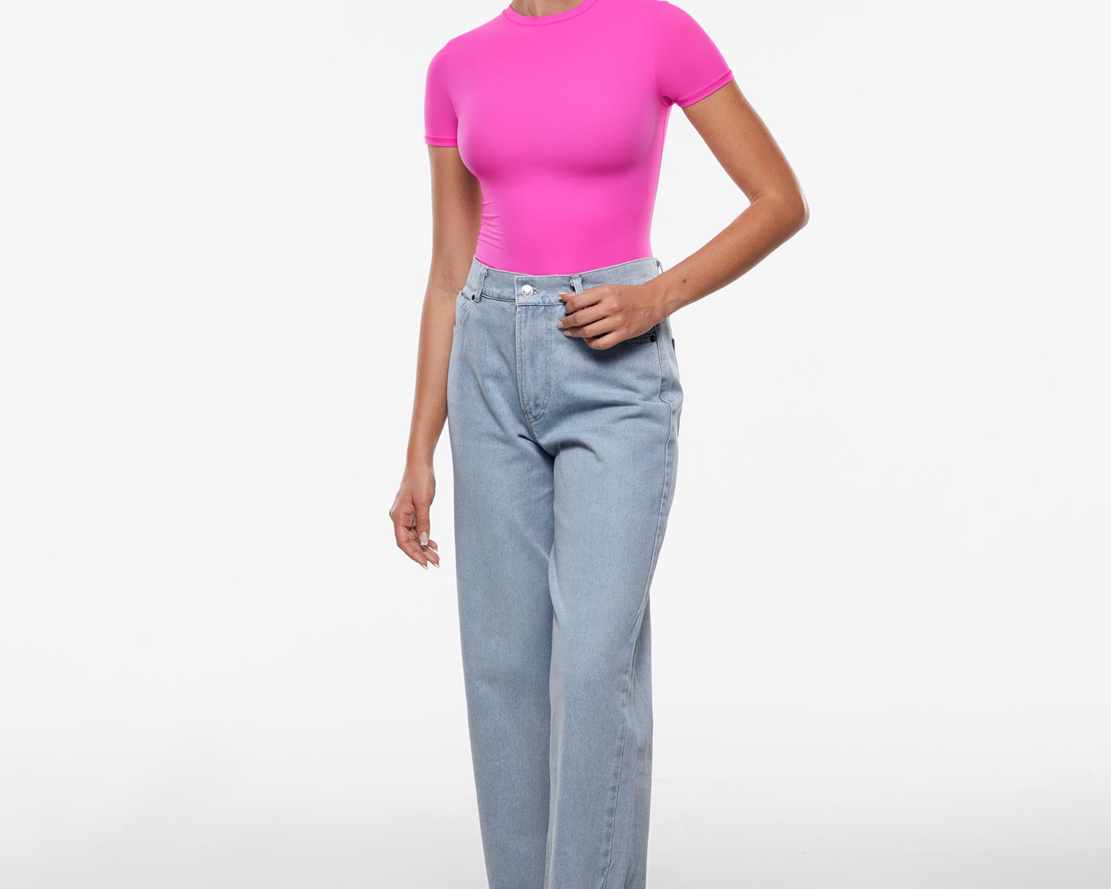 Women's Single Layer Basic Short Sleeve Top - Crew Neck Orchid Hush