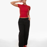 Women's Single Layer Basic Short Sleeve Top - Crew Neck Orchid Hush