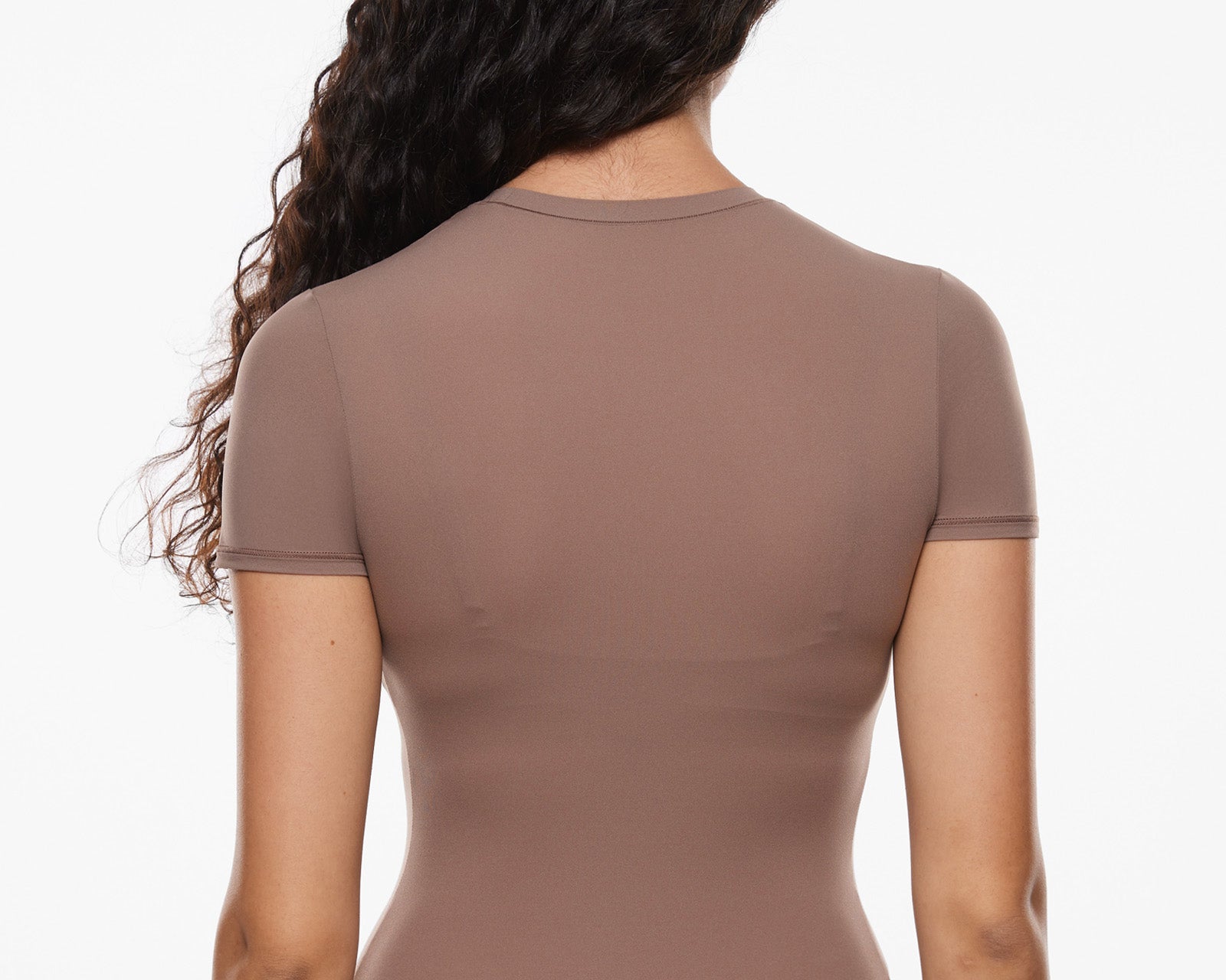 Women's Single Layer Basic Short Sleeve Top - Crew Neck Snow White