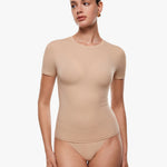 Women's Single Layer Basic Short Sleeve Top - Crew Neck Black