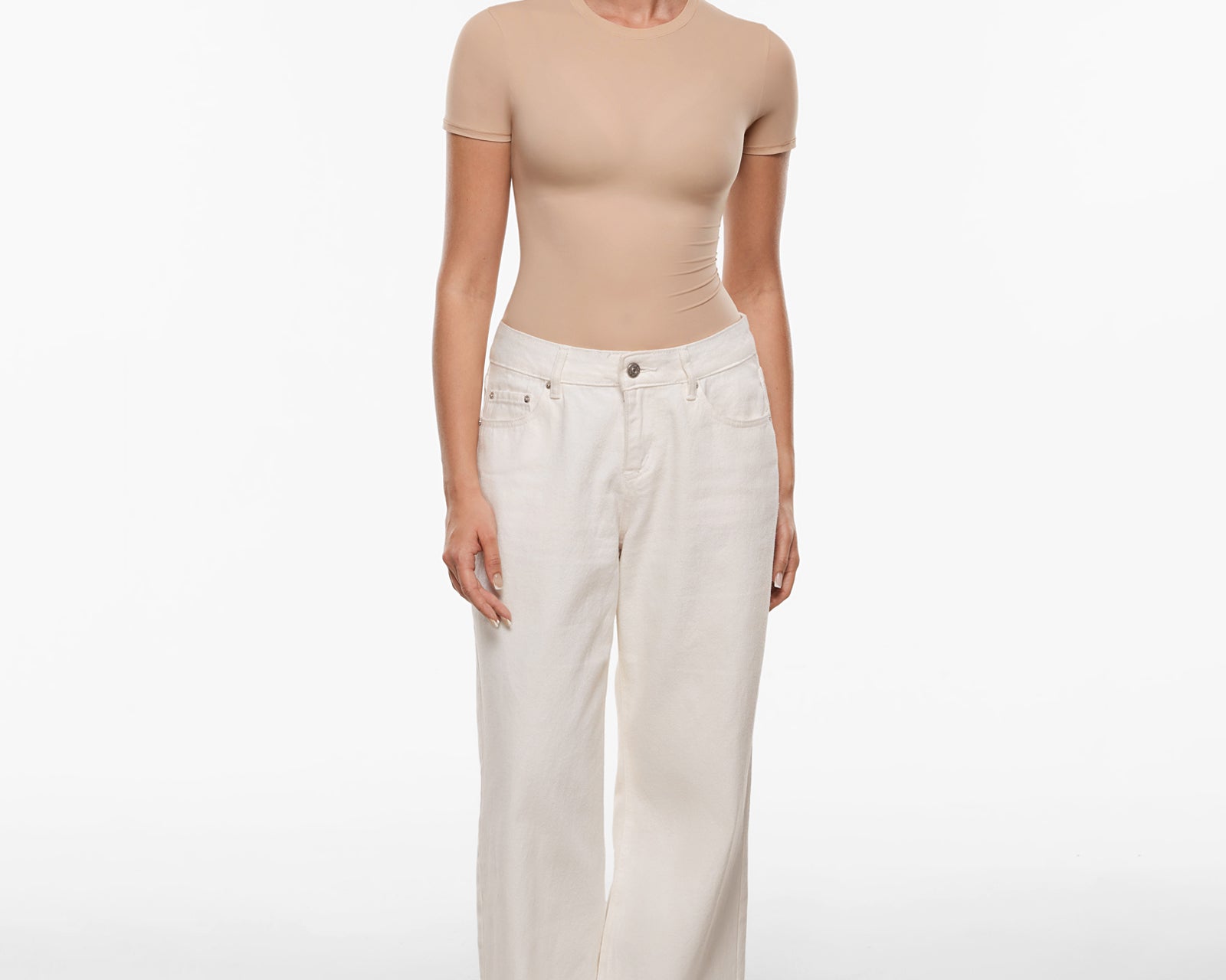 Women's Single Layer Basic Short Sleeve Top - Crew Neck Black