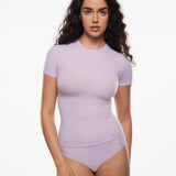 Women's Single Layer Basic Short Sleeve Top - Crew Neck Wheat Beige