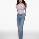 Women's Single Layer Basic Short Sleeve Top - Crew Neck Wheat Beige