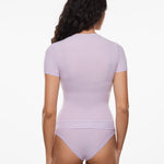 Women's Single Layer Basic Short Sleeve Top - Crew Neck Snow White