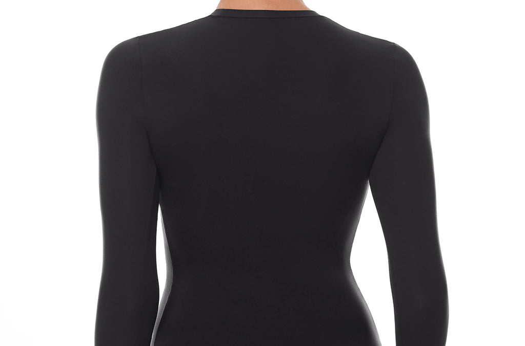 Women's Single-Layer Basic Long Sleeve Shirts Black