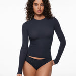 Women's Single-Layer Basic Long Sleeve Shirts True Navy