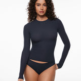 Women's Single-Layer Basic Long Sleeve Shirts True Navy