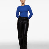 Women's Single-Layer Basic Long Sleeve Shirts Azure Blue