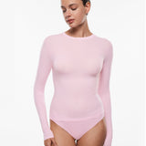 Women's Single-Layer Basic Long Sleeve Shirts Sweet Pink