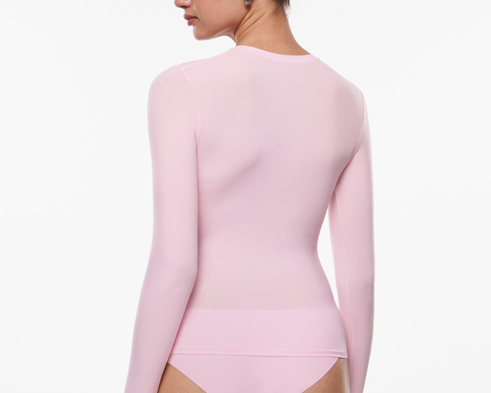 Women's Single-Layer Basic Long Sleeve Shirts Sweet Pink