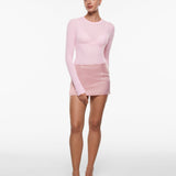 Women's Single-Layer Basic Long Sleeve Shirts Sweet Pink