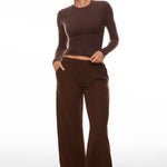 Women's Single-Layer Basic Long Sleeve Shirts Hazelnut