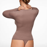 Women's Single-Layer Basic Long Sleeve Shirts Brown Purple