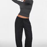 Women's Single-Layer Basic Long Sleeve Shirts Graphite Grey