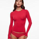Women's Thermal Crewneck Long Sleeve Top Aurora Red