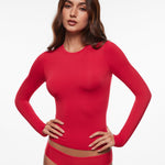 Women's Thermal Crewneck Long Sleeve Top Aurora Red