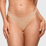 Women's V-shaped Low Rise Thongs 3 Pack Warm Beige (3pack)