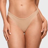 Women's V-shaped Low Rise Thongs 3 Pack Warm Beige (3pack)