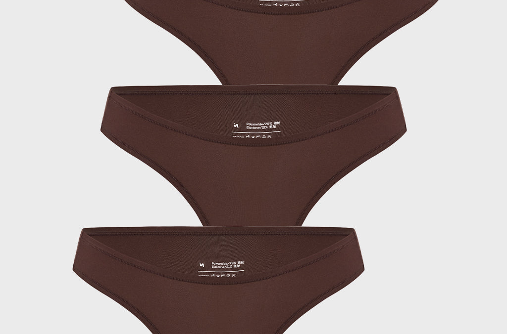 Women's V-shaped Low Rise Thongs 3 Pack Hazelnut (3pack)