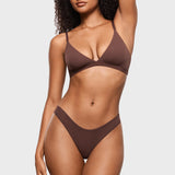 Women's V-shaped Low Rise Thongs 3 Pack Hazelnut (3pack)