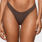 Women's V-shaped Low Rise Thongs 3 Pack Clay Brown (3pack)