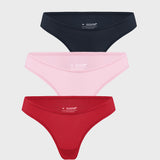 Women's V-shaped Low Rise Thongs 3 Pack Chic 7 (3pack)