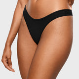 Women's V-shaped Low Rise Thongs 3 Pack Basic 6 (3pack)
