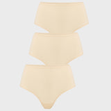 Women's Seamless High Rise Thongs 3 Pack Black 3pack