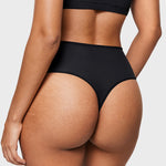 Women's Seamless High Rise Thongs 3 Pack Black 3pack