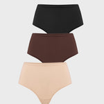 Women's Seamless High Rise Thongs 3 Pack Warm Beige (3pack)