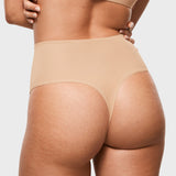 Women's Seamless High Rise Thongs 3 Pack Light Oatmeal (3pack)