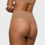 Women's Seamless High Rise Thongs 3 Pack Light Oatmeal (3pack)