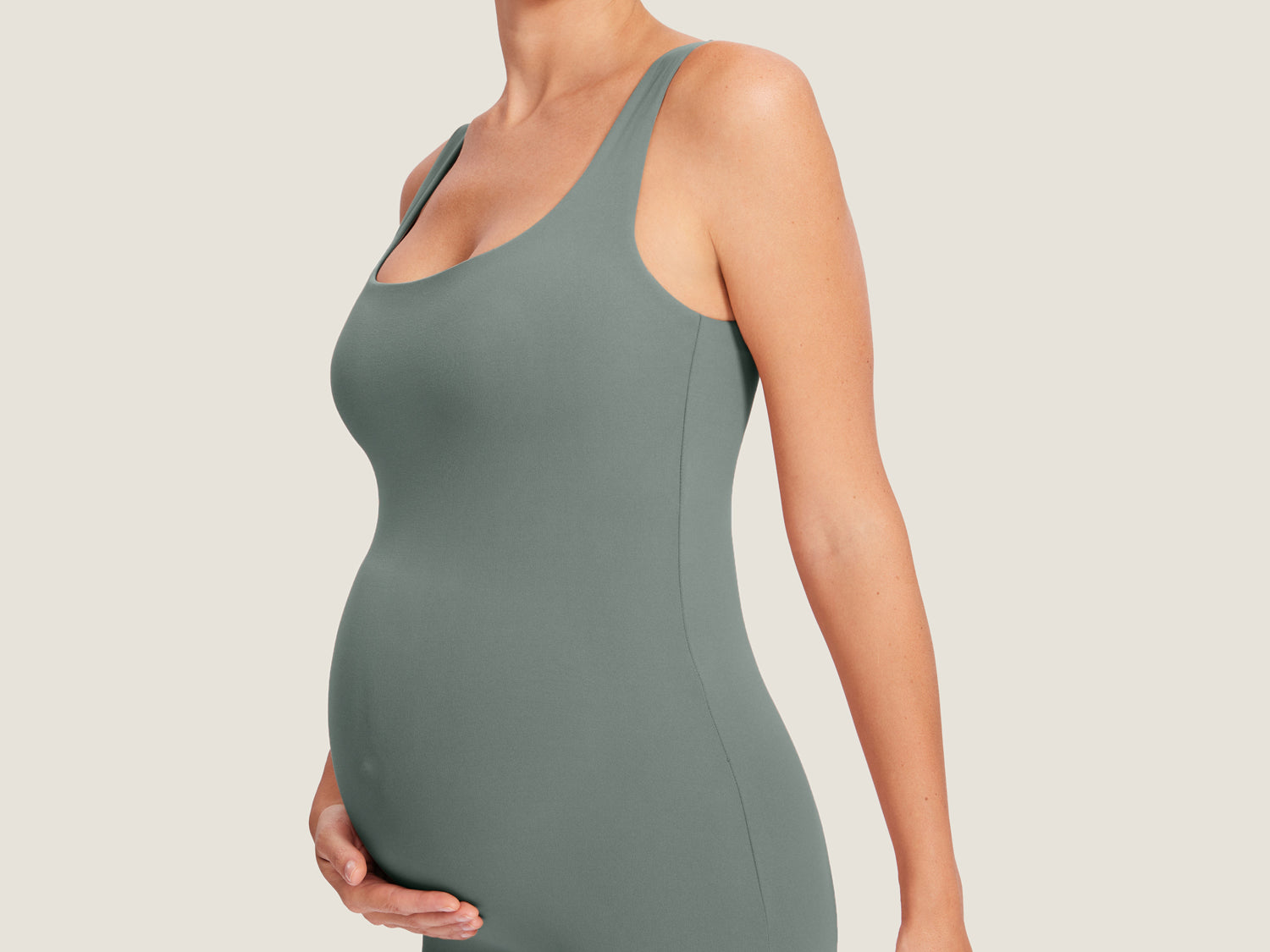 Women's Natrelax® Square Neck Maternity Romper Sweet Pink