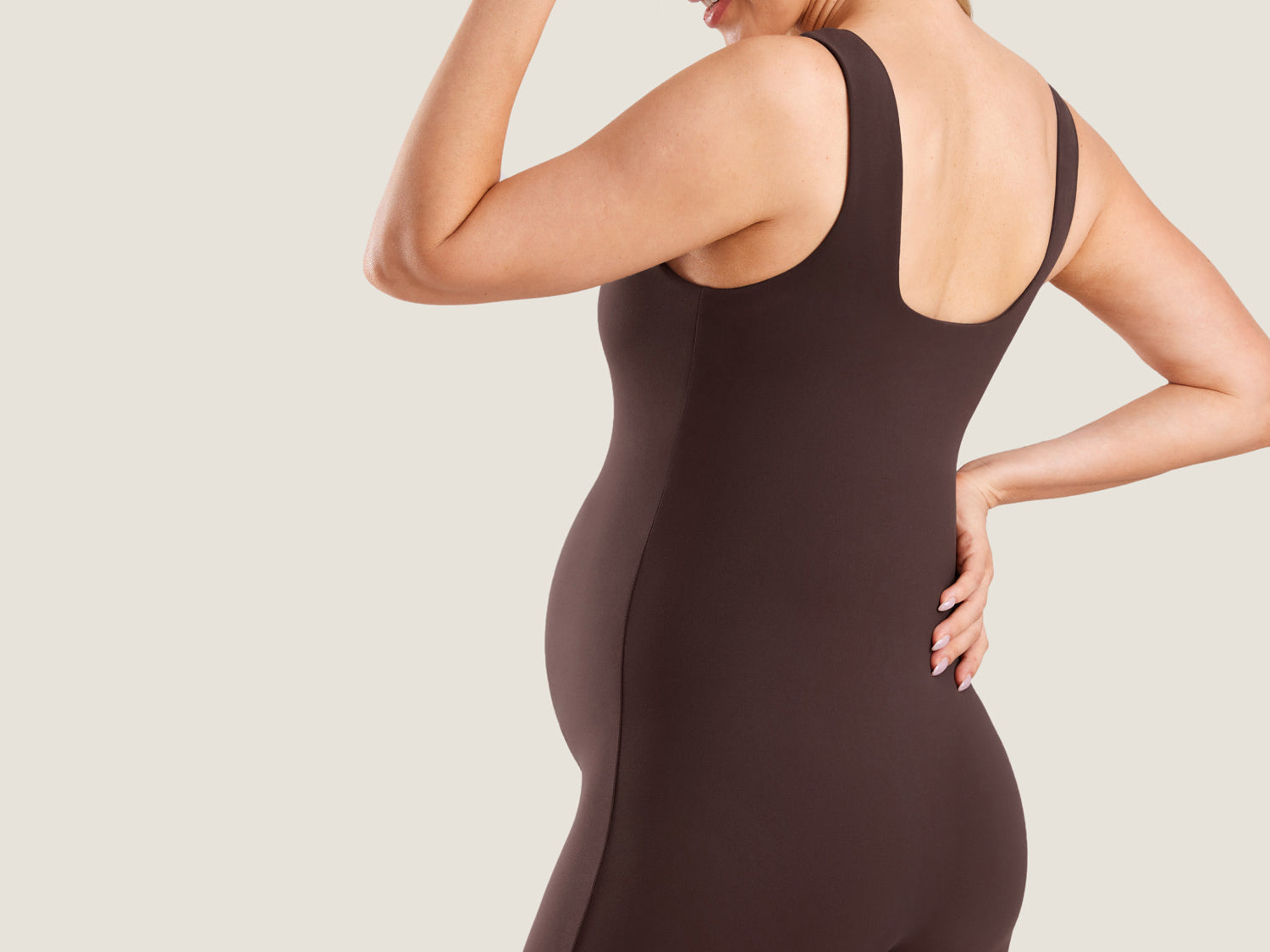 Women's Natrelax® Square Neck Maternity Romper Deep Purple