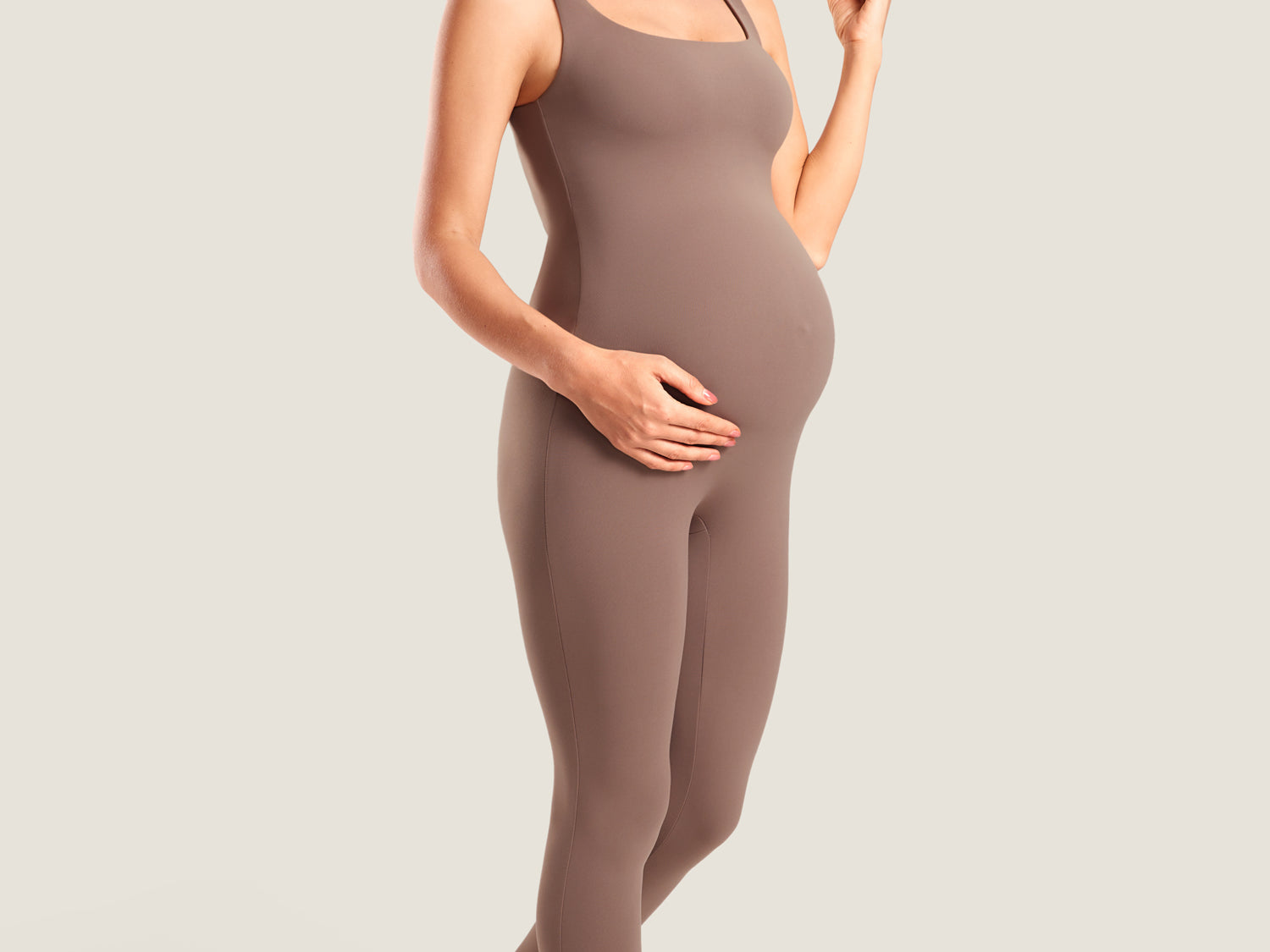 Women's Natrelax® Sleeveless Maternity Jumpsuit Brown Purple