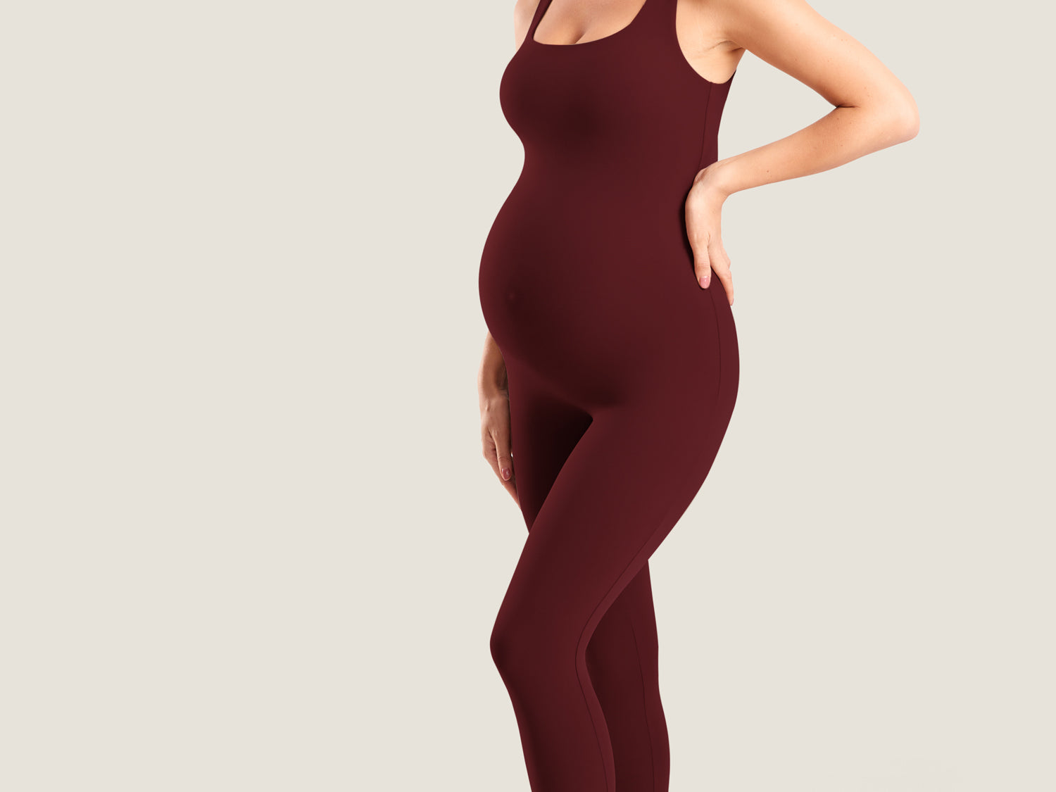 Women's Natrelax® Sleeveless Maternity Jumpsuit Hot Fudge Brown