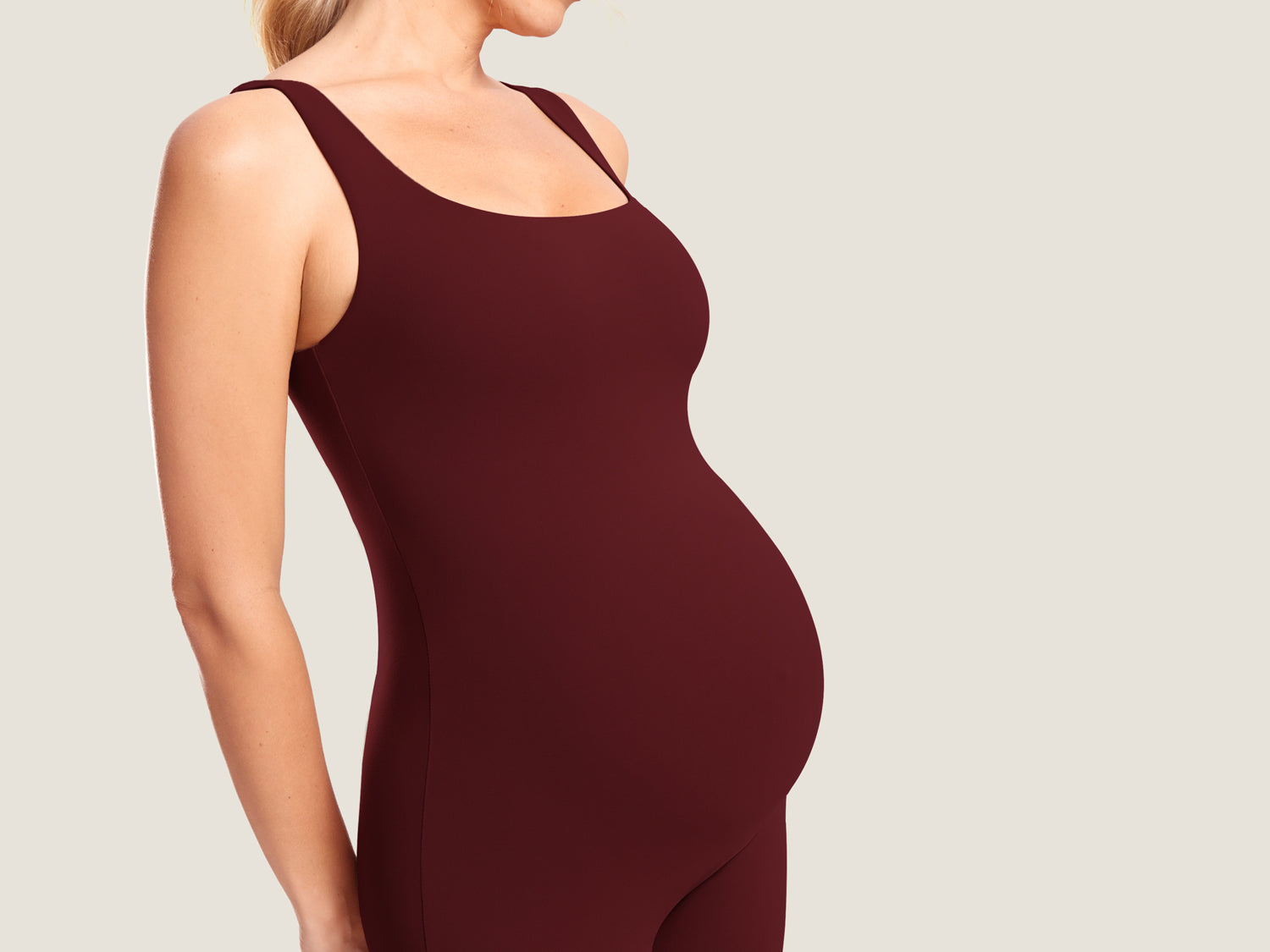 Women's Natrelax® Sleeveless Maternity Jumpsuit Hot Fudge Brown