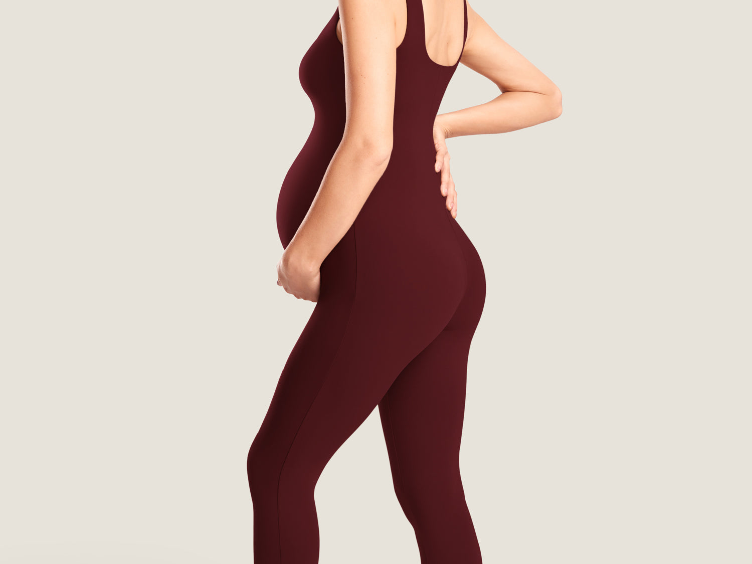 Women's Natrelax® Sleeveless Maternity Jumpsuit Hot Fudge Brown