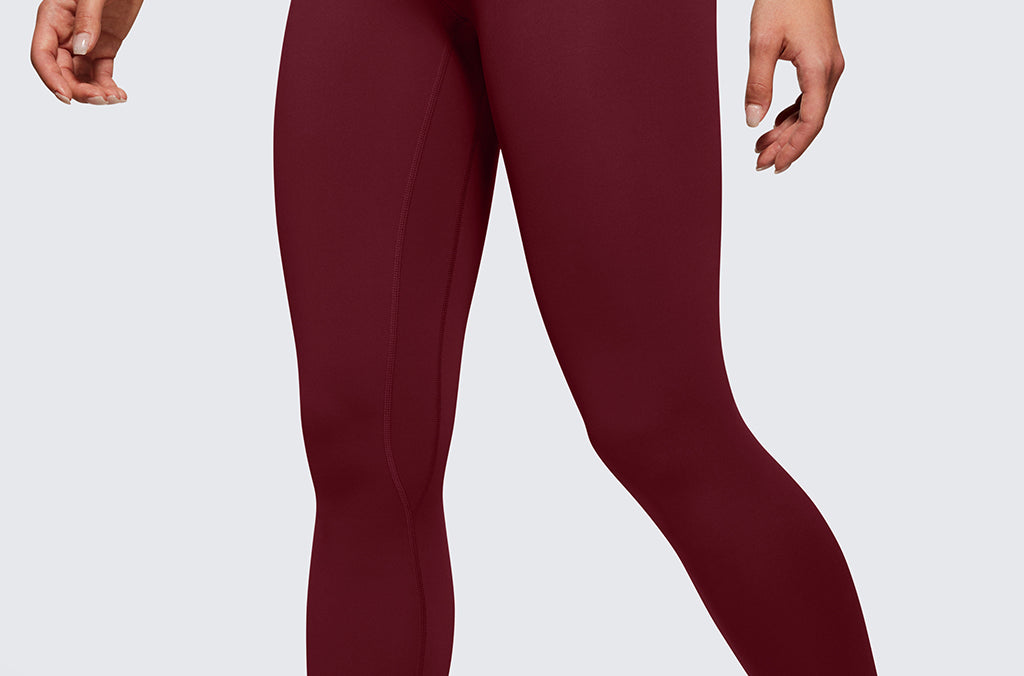 Women's Double Waistseam Leggings 25" Red Merlot