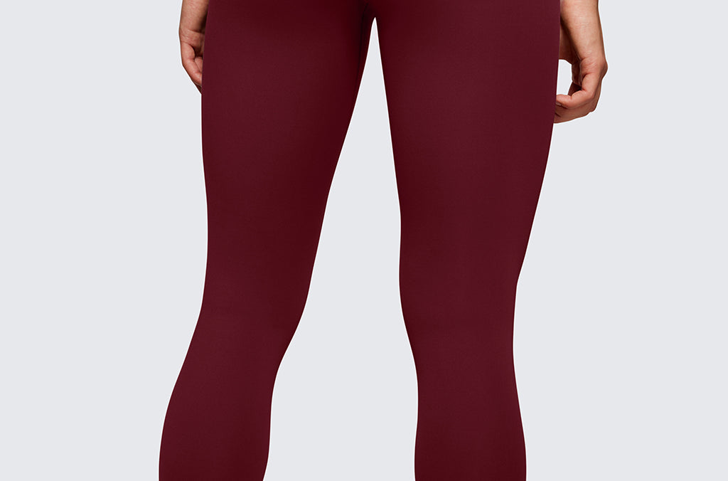 Women's Double Waistseam Leggings 25" Red Merlot