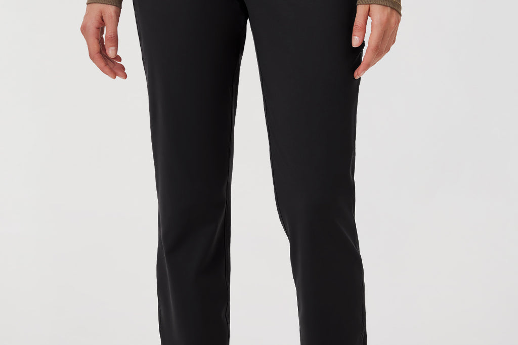 Women's Stretch Drawstring 7/8 Pants with Pockets 27'' Black