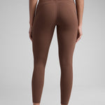 CRZ YOGA Women's Sleek Pocket Leggings 25” Coffee Brown