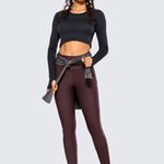 CRZ YOGA Women's Fleece Lined Leggings with Pockets 28'' Forest Dark Green